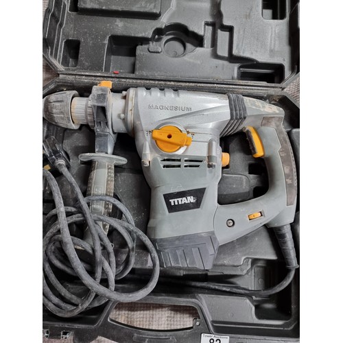 82 - Cased Titan SDS Plus rotary hammer drill 230v model TTB278SDS in good working condition