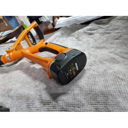 107 - Workx cordless battery powered garden strimmer in excellent clean condition - working complete with ... 