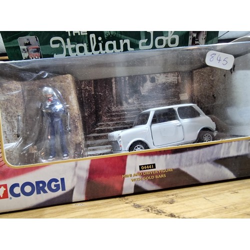 236 - 2x boxed as new Corgi The Italian Job Mini and Driver figure with gold bars 04441 along with a Walla... 