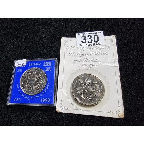 330 - 2x new and sealed commemorative £5.00 coins