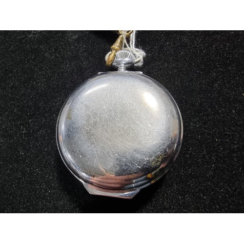 332 - Vintage Bader & Hafner Alarm pocket watch in excellent condition along with an old English brass wat... 