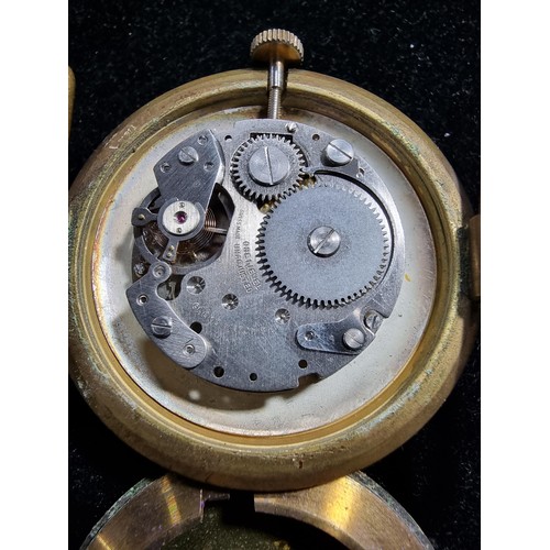 332 - Vintage Bader & Hafner Alarm pocket watch in excellent condition along with an old English brass wat... 