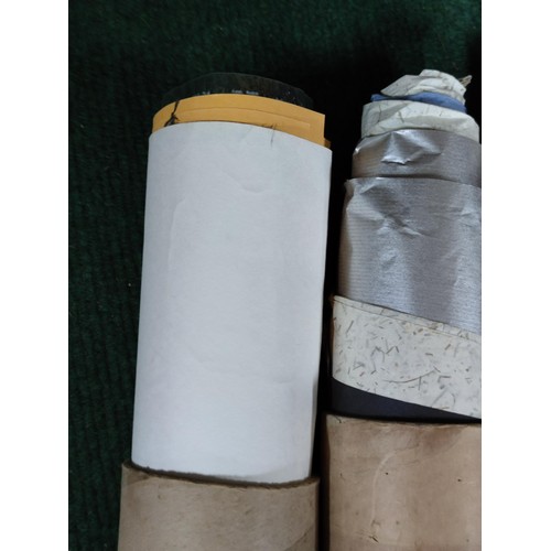 163 - 5 rolls containing a large quantity of book binding and craft paper.