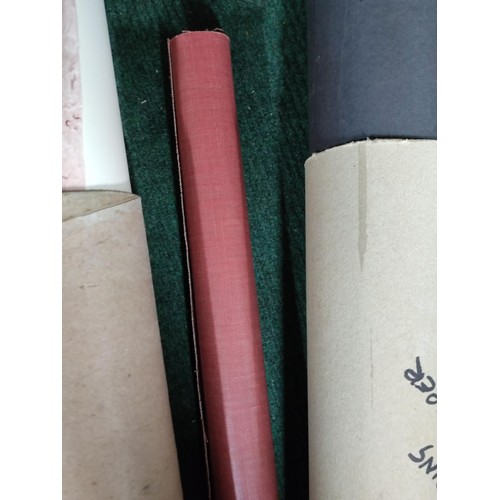 163 - 5 rolls containing a large quantity of book binding and craft paper.