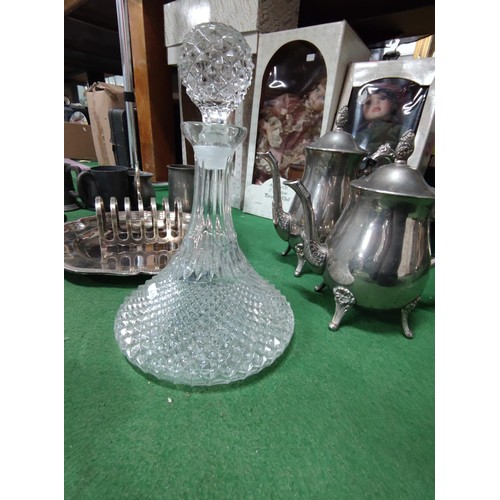 174 - A large quantity of plated ware including tea and coffee pots, butter dish, galleried trays, a condi... 