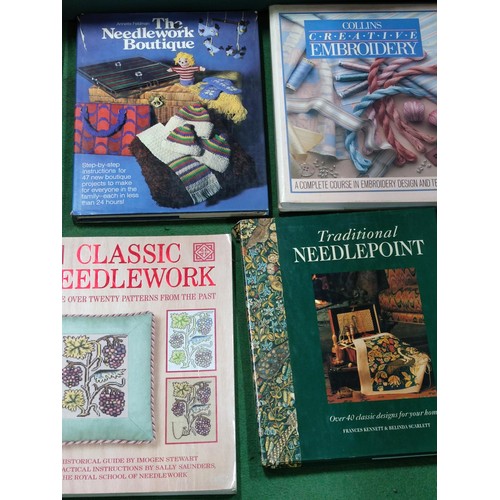 186 - A quantity of 15 books on needle point and embroidery for various skill levels.