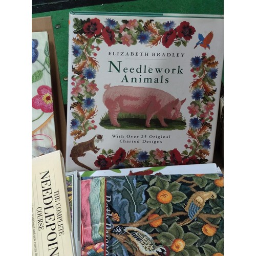 186 - A quantity of 15 books on needle point and embroidery for various skill levels.