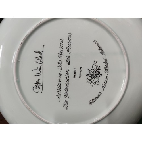 442 - A pair of nymolle Denmark plates. Both decorated by drawings by the artist Glad for Summer and Autum... 