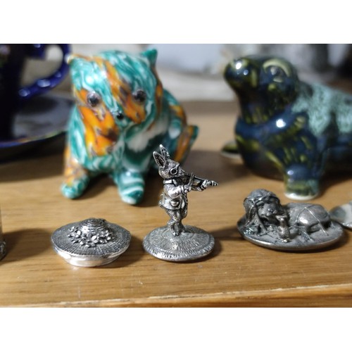 447 - A large collection of quality collectibles including 4 silver scene trinket boxes, a collection of e... 