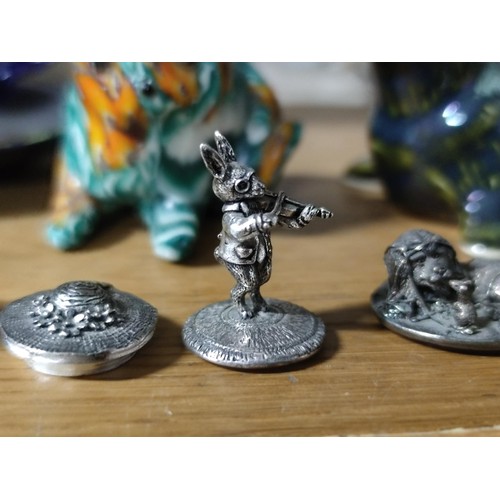 447 - A large collection of quality collectibles including 4 silver scene trinket boxes, a collection of e... 