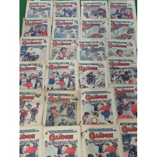 458 - A collection of 31 The Champion sporting comics, all from 1947.
