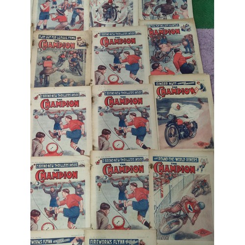 458 - A collection of 31 The Champion sporting comics, all from 1947.