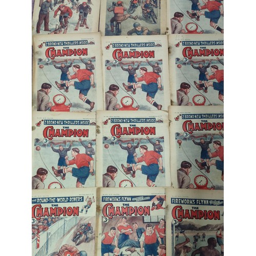 458 - A collection of 31 The Champion sporting comics, all from 1947.