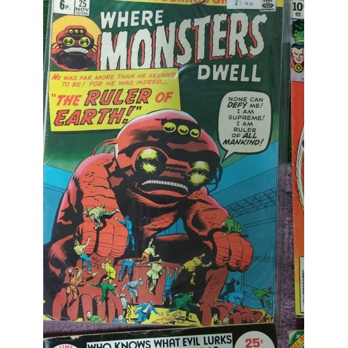 459 - A collection of 21, mainly Marvel and DC comics including, The Defenders, Superman, Superboy, Scaven... 