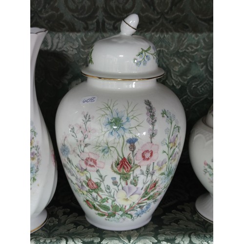 473 - A quantity of 6 Aynsley wild tudor vases and urns including 4 lidded urns, a tall limited edition Mi... 