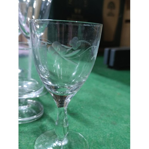 298 - A very large quantity of table glassware including champagne flutes, brandy glasses, sherry glasses,... 