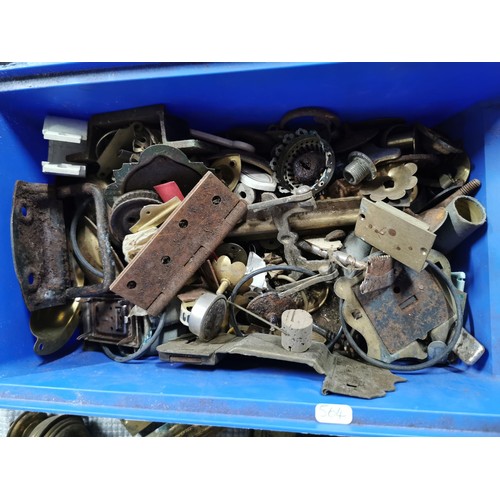 90 - Box of hardware inc organiser boxes, large quantity of nuts and bolts and boxed spot lamp mounts etc