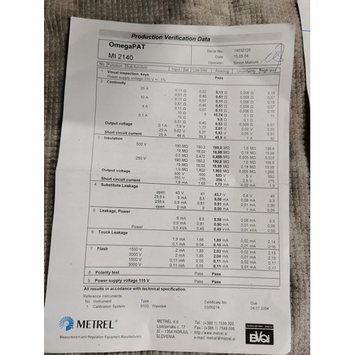 94 - Cased Metrel Alfa PAT MI2142 PAT testing equipment - complete in excellent working condition with al... 