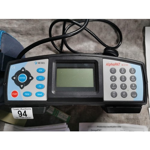 94 - Cased Metrel Alfa PAT MI2142 PAT testing equipment - complete in excellent working condition with al... 