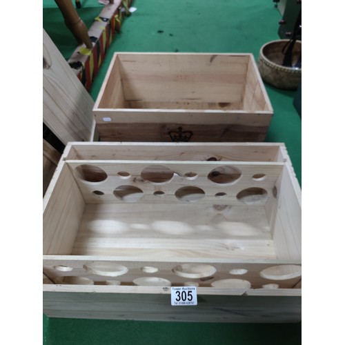 305 - 2 wine storage boxes one for Churchill's port 