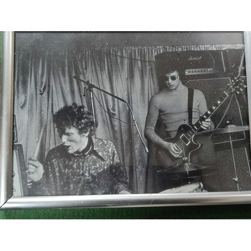 307 - A box containing a quantity of collectables including a photo of John Lennon in a recording studio, ... 