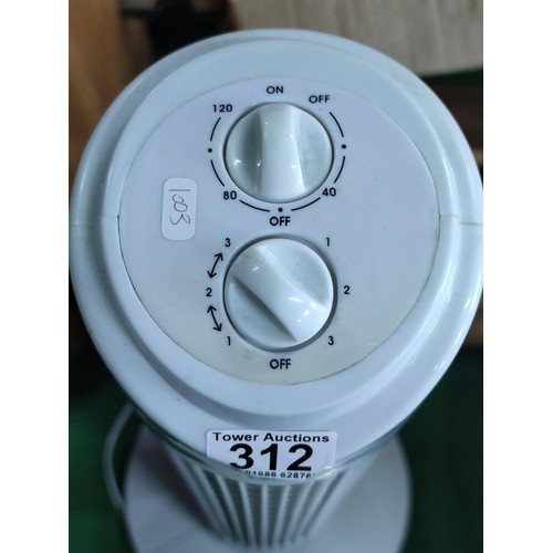 312 - A tall oscillating lectro tower fan. In full working order.
Height 82cm.