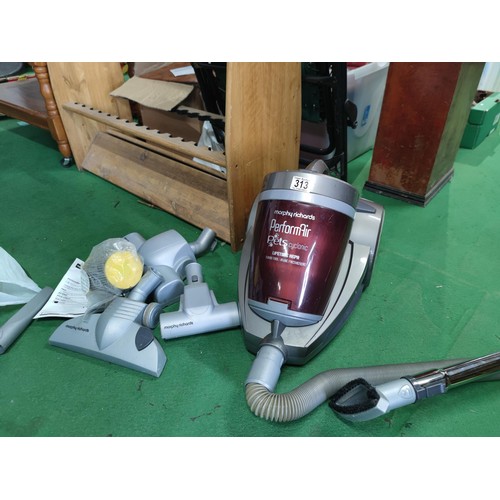 313 - A Morphy Richards performAir pets vacuum cleaner with accessories, spare filter and instruction manu... 