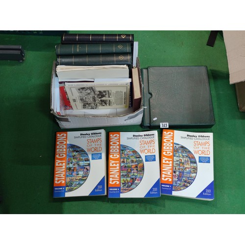 323 - Three empty stamp albums including two Lighthouse with pre-printed GB leaves 1970/92 and another for... 