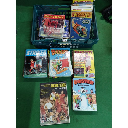 324 - A large quantity of collatable annuals including Dandy, Buster, Roy of the Rover etc, along with a q... 