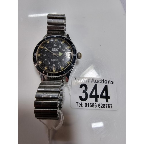 344 - Vintage Camy Geneva seventeen jewels incablock gents watch. 
Watch has been tested for short period ... 