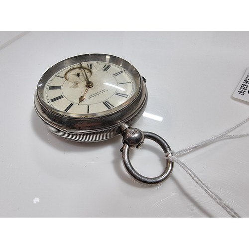 348 - An antique hallmarked 925 silver pocket watch in good overall condition, dial has a small chip, mark... 