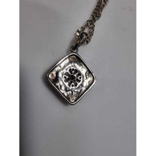 349 - A quantity of jewellery including a 925 silver pendant and chain inset with opal and small diamonds ... 