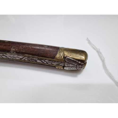 350 - A good quality vintage laguiole folding knife with a wooden handle. Made in France, with a trademark... 