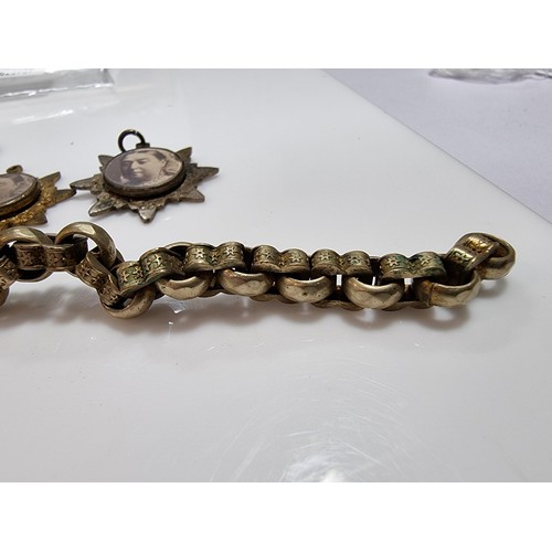 351 - A quantity of collectables including an ornate chunky pocket watch chain. 13