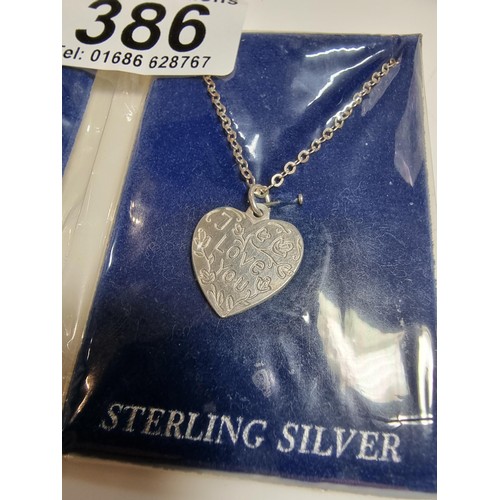 386 - 2 x new old stock sterling silver 