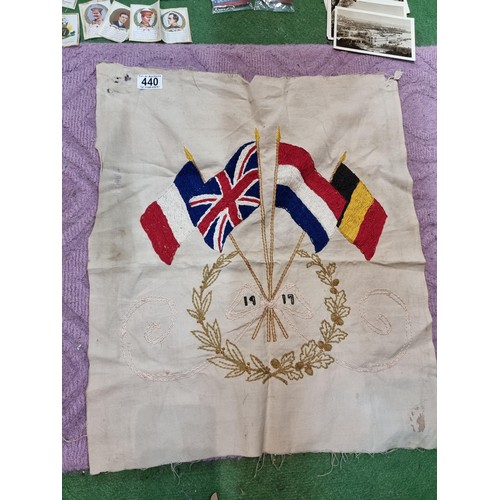 440 - a quantity of ephemera including world bank notes, marriage certificate, small jubilee flags, kensit... 