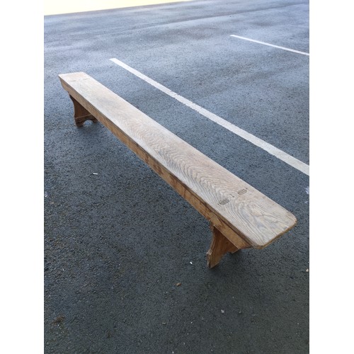 108C - A vintage solid oak school bench in very good order showing good patina.
Length 229cm Height 40 cm.