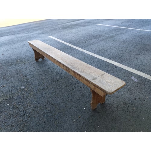 108C - A vintage solid oak school bench in very good order showing good patina.
Length 229cm Height 40 cm.