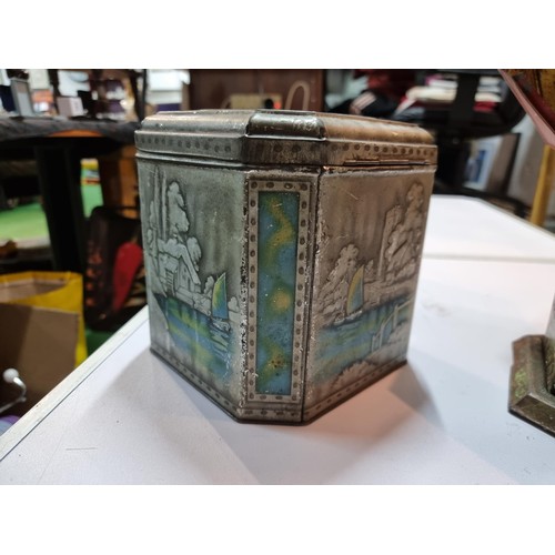 19 - 2x good antique vintage tins, 1x is house formed lozenges by Victory and the other J & J Colman Must... 