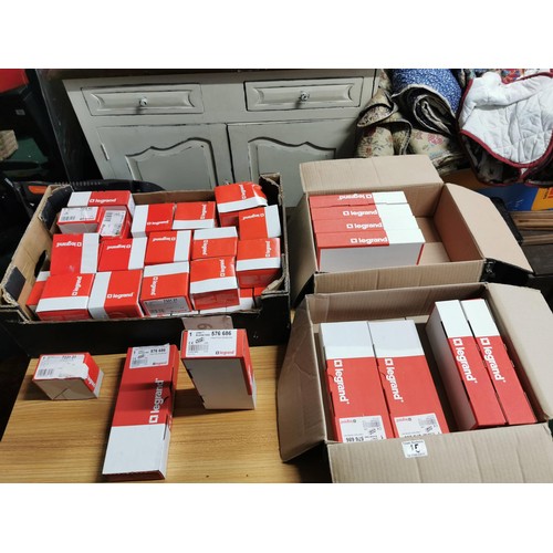 15 - 3x boxes of boxed Legrand and Tenby electrical components inc light switches, tv satellite connectio... 