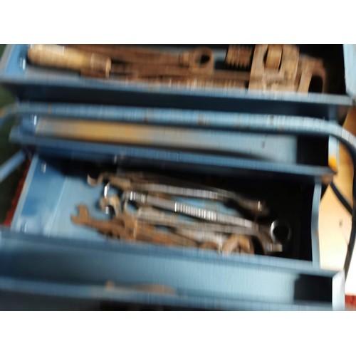 16 - Collection of 2x cantileaver tool boxes and one other inc a quantity of tools, spanners, socket sets... 