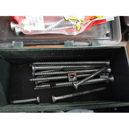 33 - 3x cases of tools inc a cased socket set, cased 710w hammer drill and a cased organizer containing r... 