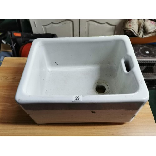 59 - Vintage Belfast sink in good order by Twyfords. size 26cm high, 53 cm long 43cm deep