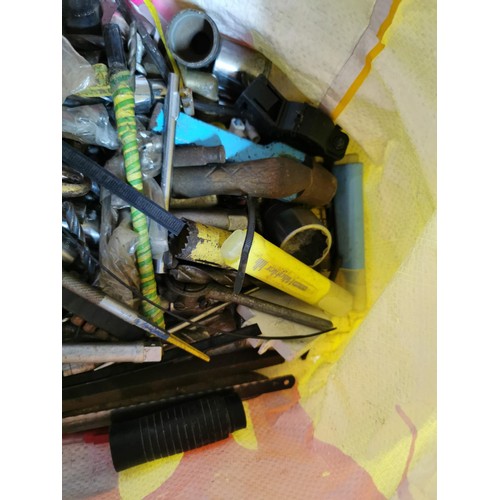 65 - Bag containing a large quantity tool accessories inc drill bits, sockets, hammers, scissors etc alon... 