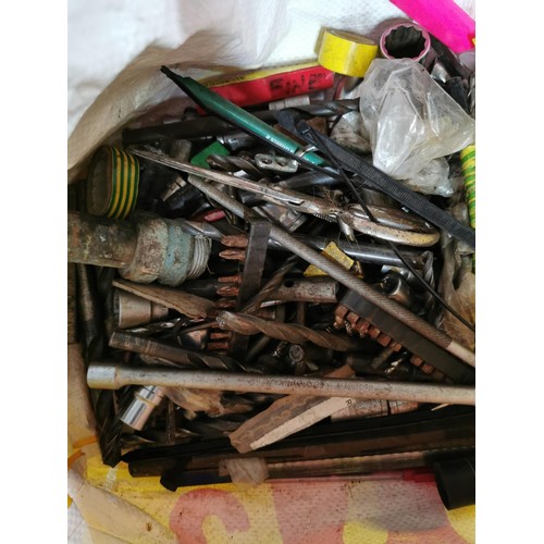 65 - Bag containing a large quantity tool accessories inc drill bits, sockets, hammers, scissors etc alon... 