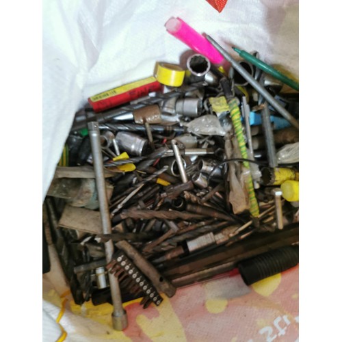 65 - Bag containing a large quantity tool accessories inc drill bits, sockets, hammers, scissors etc alon... 