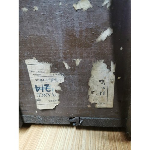 72 - Large wooden ammo box lined with wool throughout in very good order, marked A.J.Miller to the top. S... 