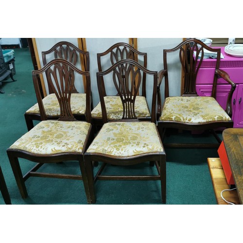 469 - Regency Set of 4x plus one carver mahogany dining chairs good condition with a superb patina.