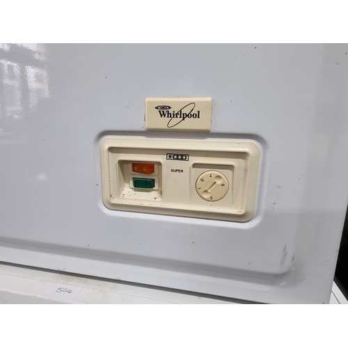 455 - Whirlpool chest freezer model AFV602 in clean working condition height 84cm width 55cm depth 54cm