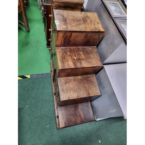 460 - Good quality solid Indian rosewood stepped chest with 2 drawers to the top 2 doors and three drawers... 